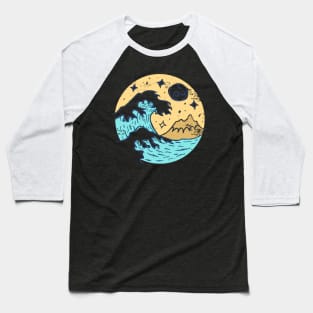 The Great Wave Sun Shine Baseball T-Shirt